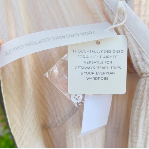 Magaschoni- 100% Organic Cotton Gauze Flow Style Maxi Dress (Sand)-M - Picture 10 of 12